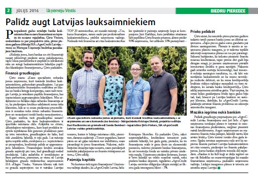 AgroCredit Latvia kļūst par Biedrības “Mārupes uzņēmēji” biedru