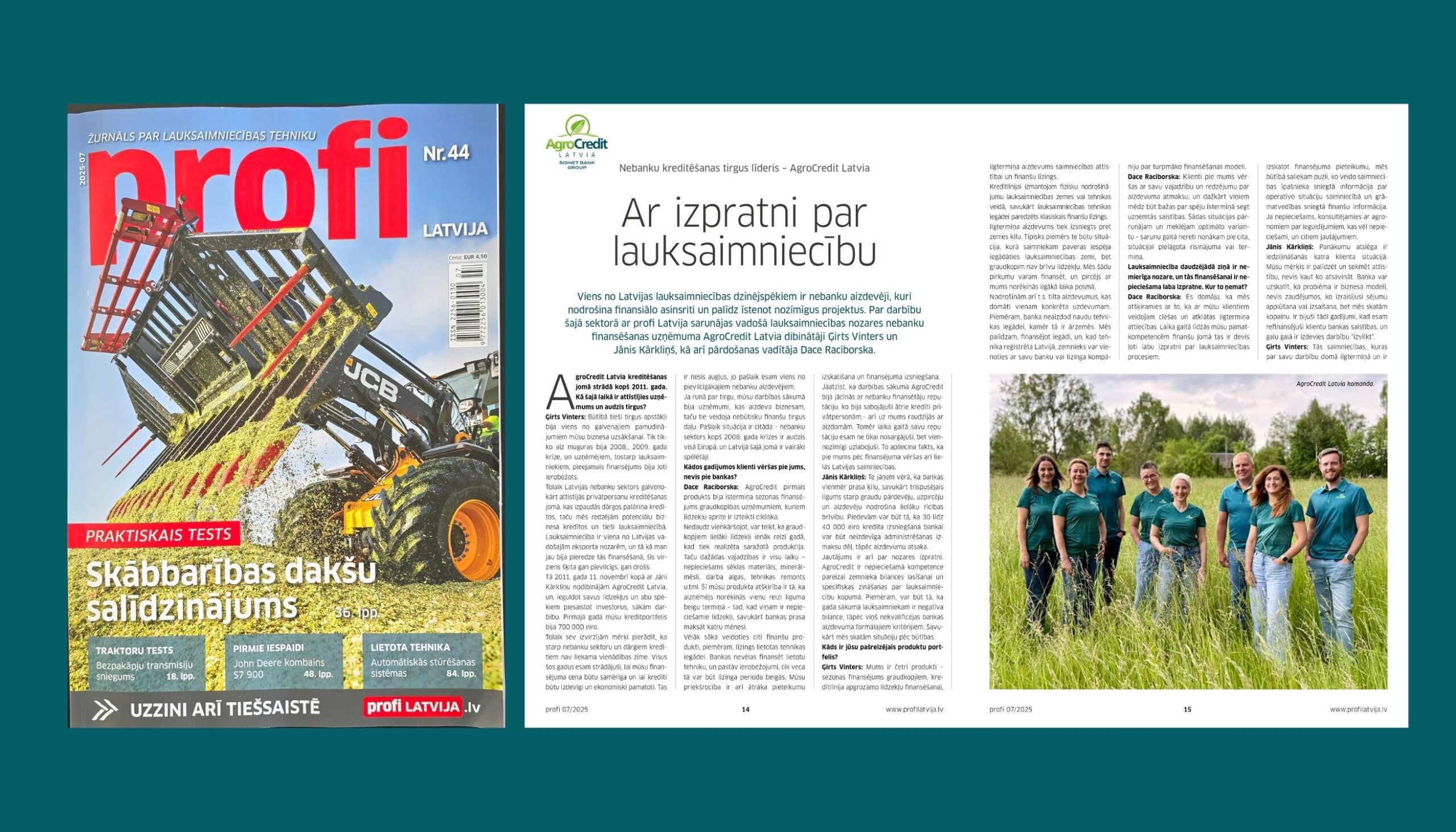 AgroCredit Latvia ar izpratni par lauksaimniecību
